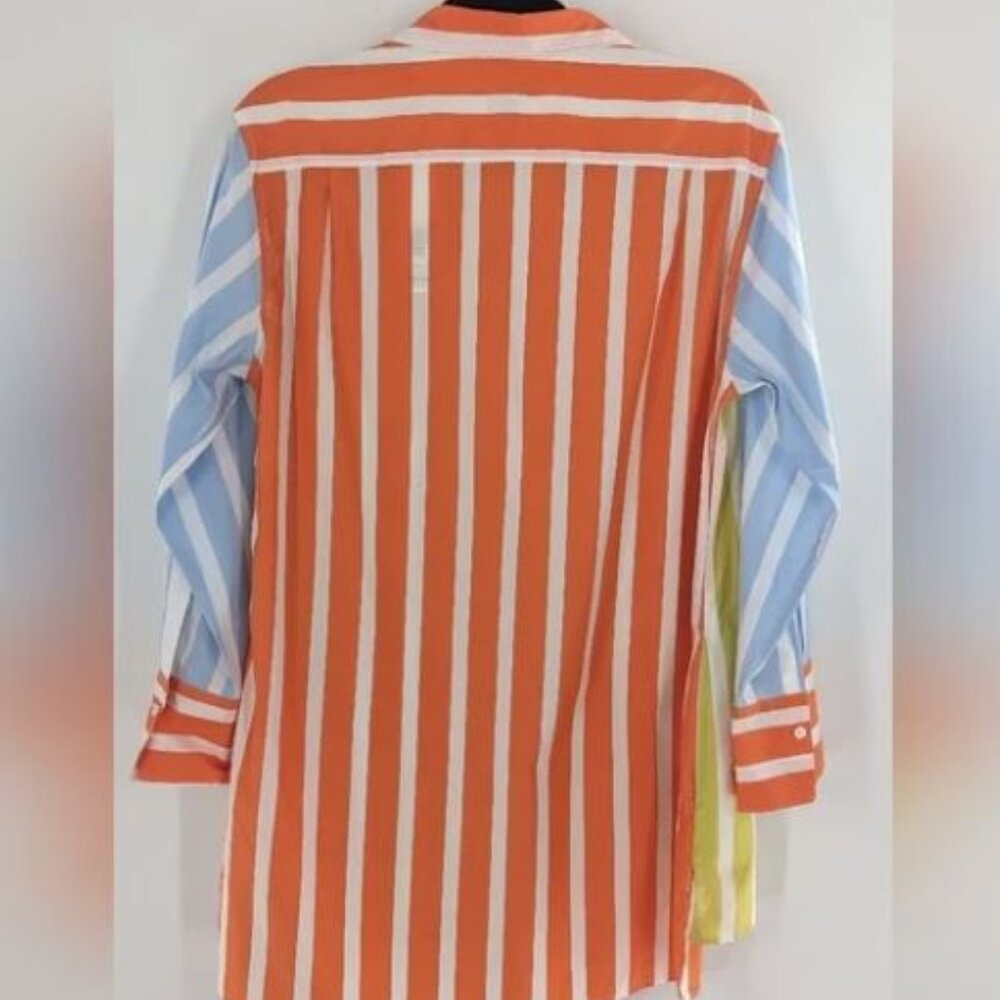 Sara Roka Striped Nattie Button Up Tunic Top Size M - Picture 7 of 8